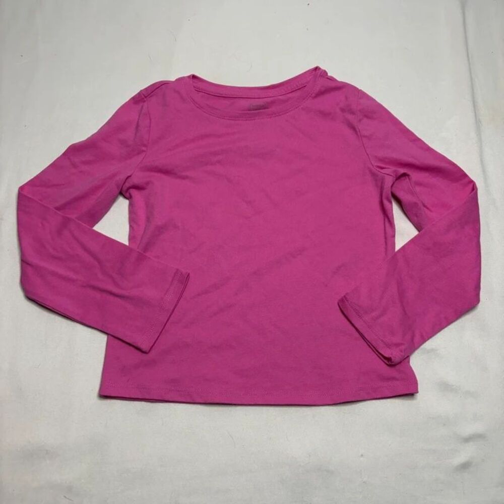 Wonder Nation Girls Pink Long Sleeve Shirt Size XS (4-5) | Kids Basic Tee